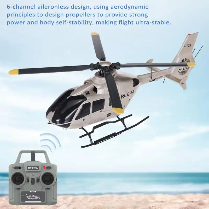 RC ERA C123 RC Helicopter 6CH Double Brushless Direct Drive Single Paddle Aileron Free Model 3D Optical Flow EC135